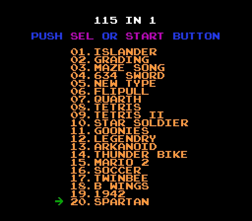 110 in 1 или 115 игр на одном виртуальном картридже