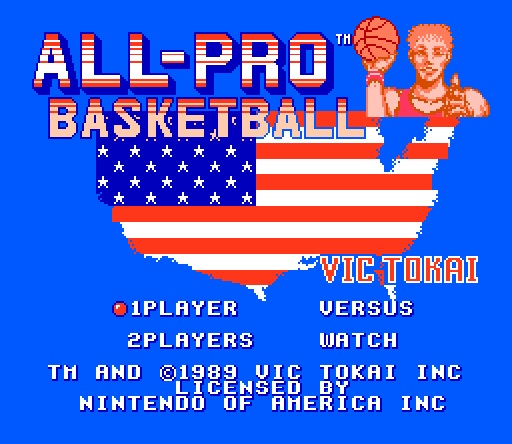 Игра для эмулятора приставки денди All-Pro Basketball