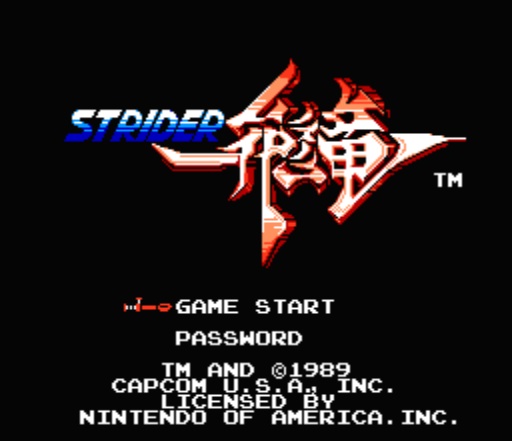 Начало игры Strider