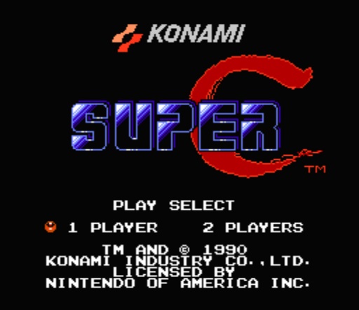 Выбор количества игроков в Super Contra