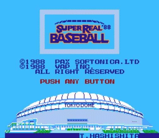 Начало игры Super Real Baseball '88 Начало игры Super Real Baseball '88