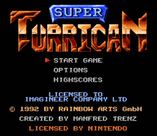 Начало игры Super Turrican Начало игры Super Turrican