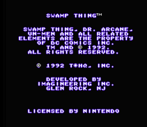 Начало игры Swamp Thing Начало игры Swamp Thing